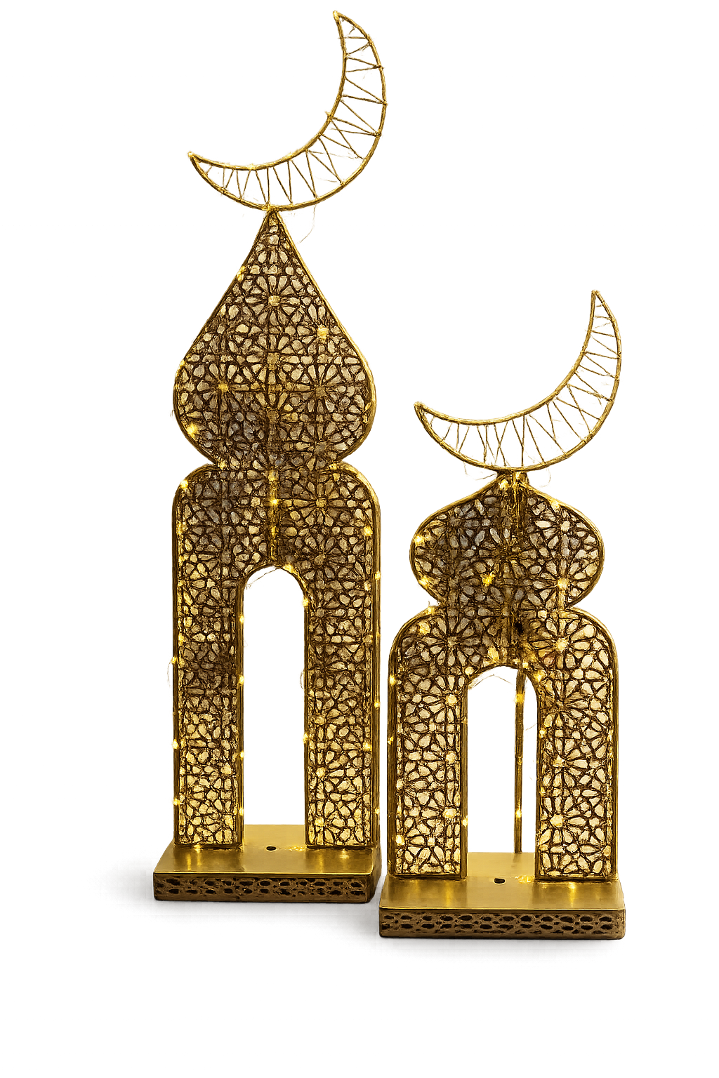 Stand light up with Crescent on Top set of 2