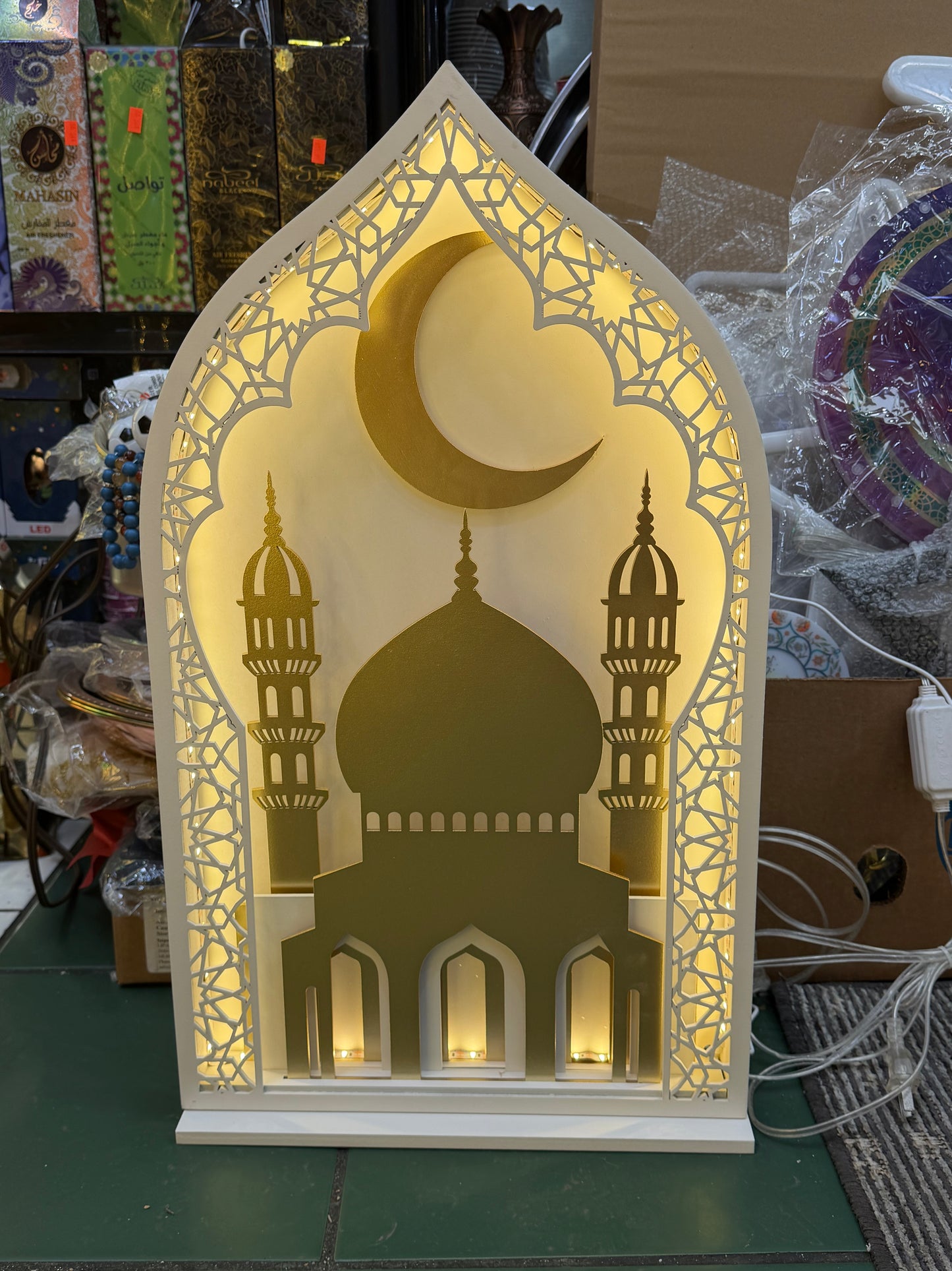 Wooden Fanoos with LED Lights