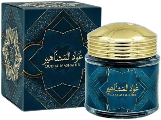 Almas Perfumes Incense Bakhoor Oud Al.Mashahir - 40G of Authentic Arabic Wood Chip Bakhoor Incense