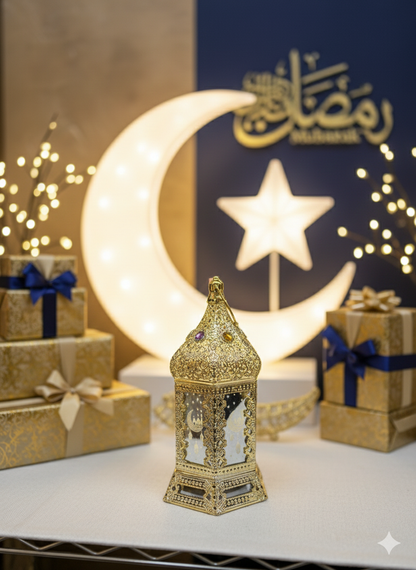 Gold Ramdan Lantern with song and Light Bundle Small + Large