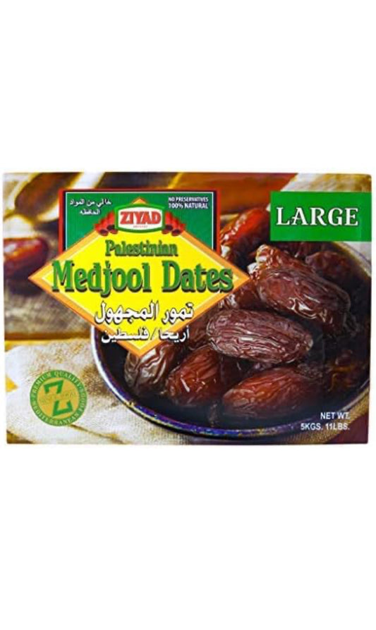 Ziyad Medjool Dates, 11lbs Box Soft and Chewy, Hand-Picked in Jericho, Great Gift for Friends & Families