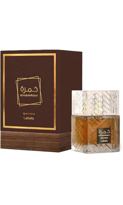 Lattafa Khamrah Qahwa for Unisex Eau de perfume Spray, 3.4 Ounce