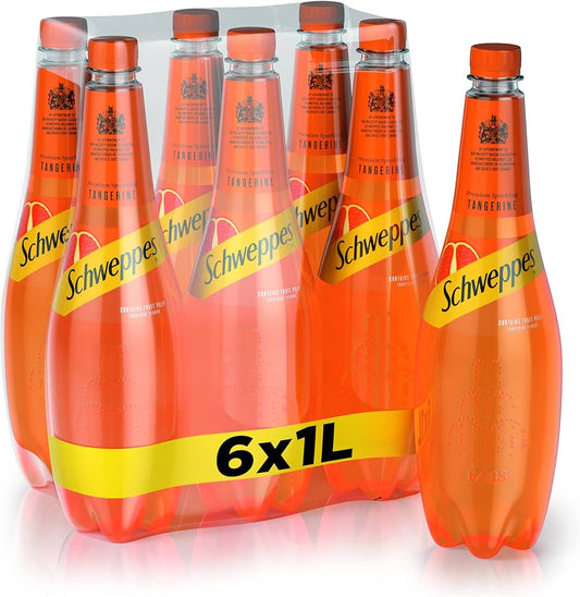Schweppes Tangerine Flavoured Soft
Drink 1 Liter Bottles