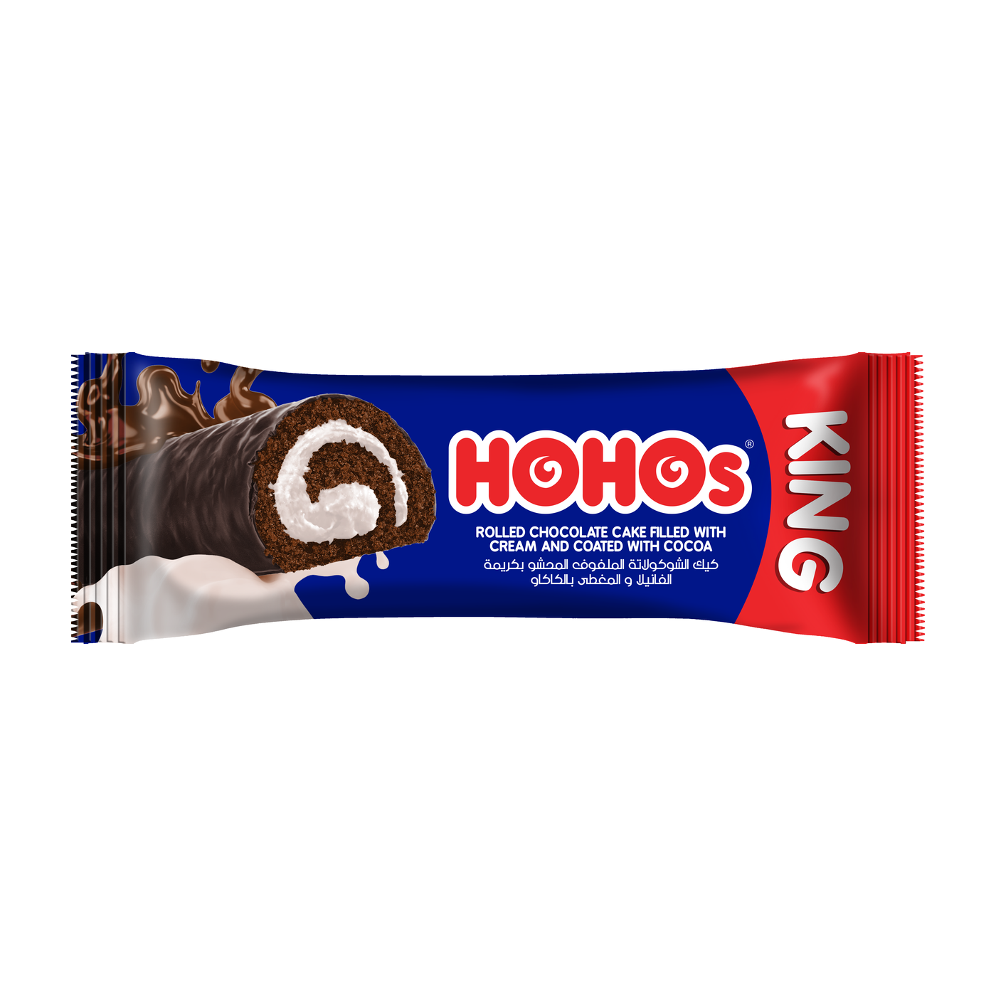 Hohos Rolled Chocolate Cake Filled With Cream and Coated With Cocoa KING SIZE
