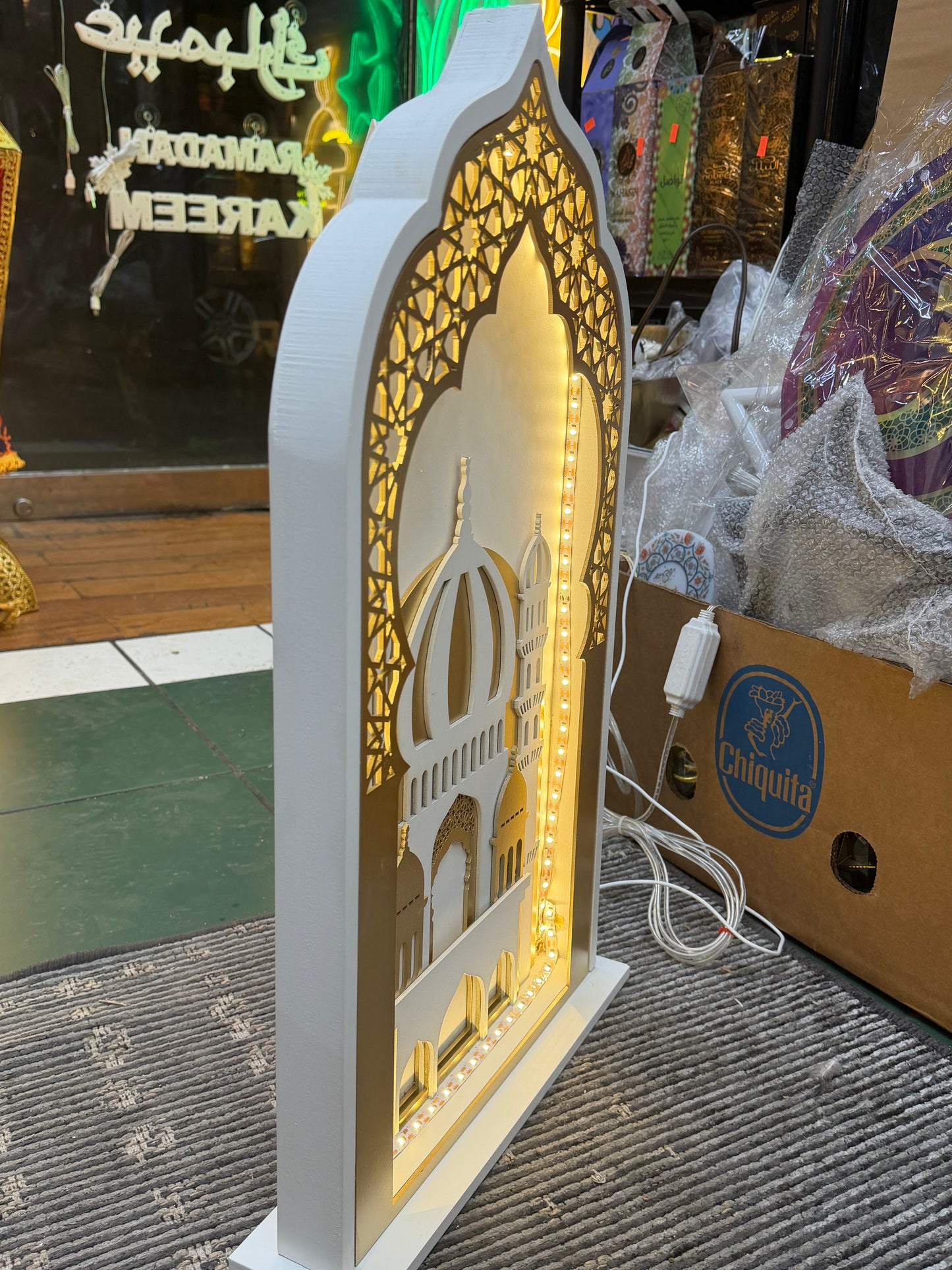 Wooden Fanoos with LED Lights