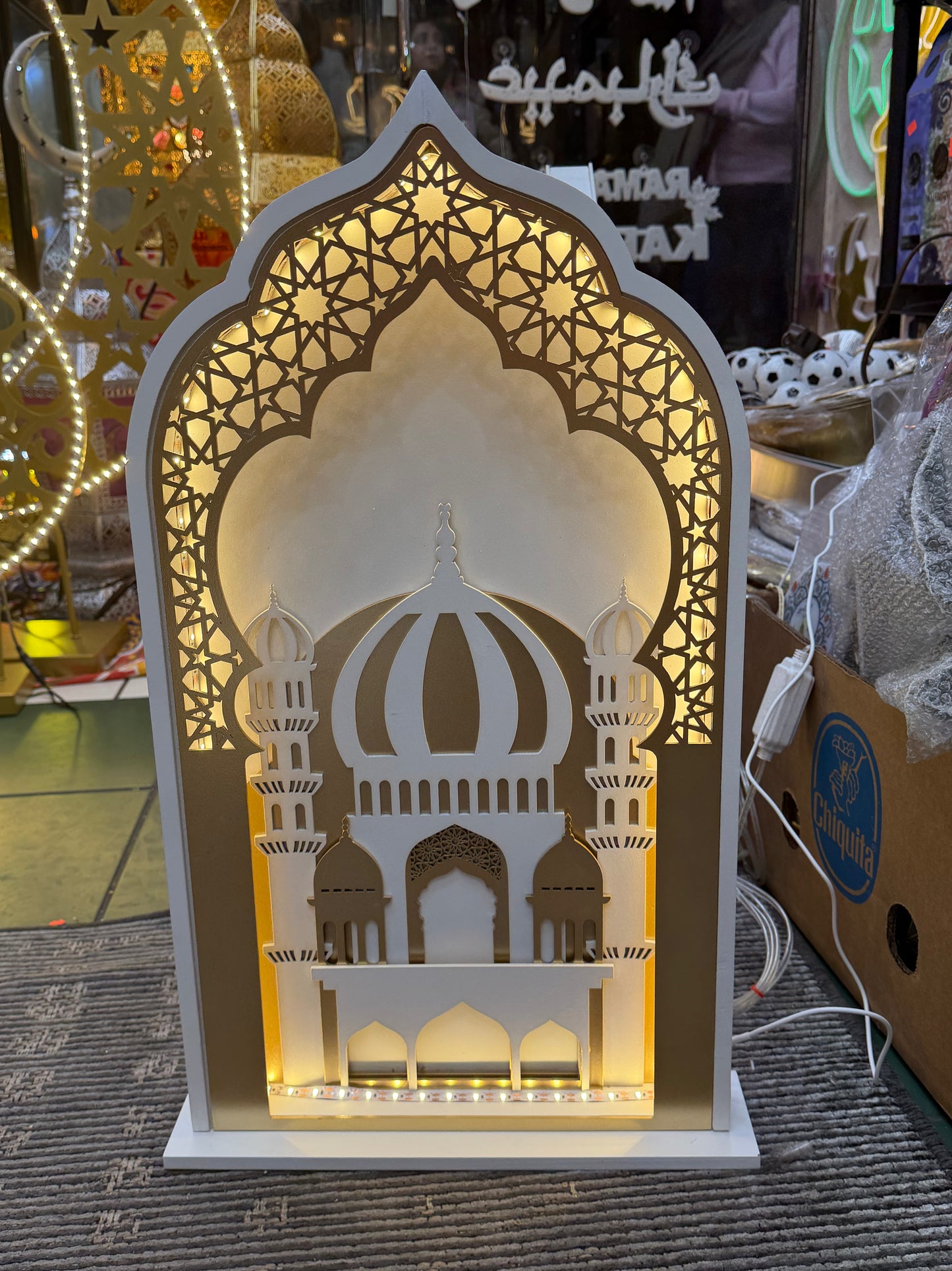 Wooden Fanoos with LED Lights