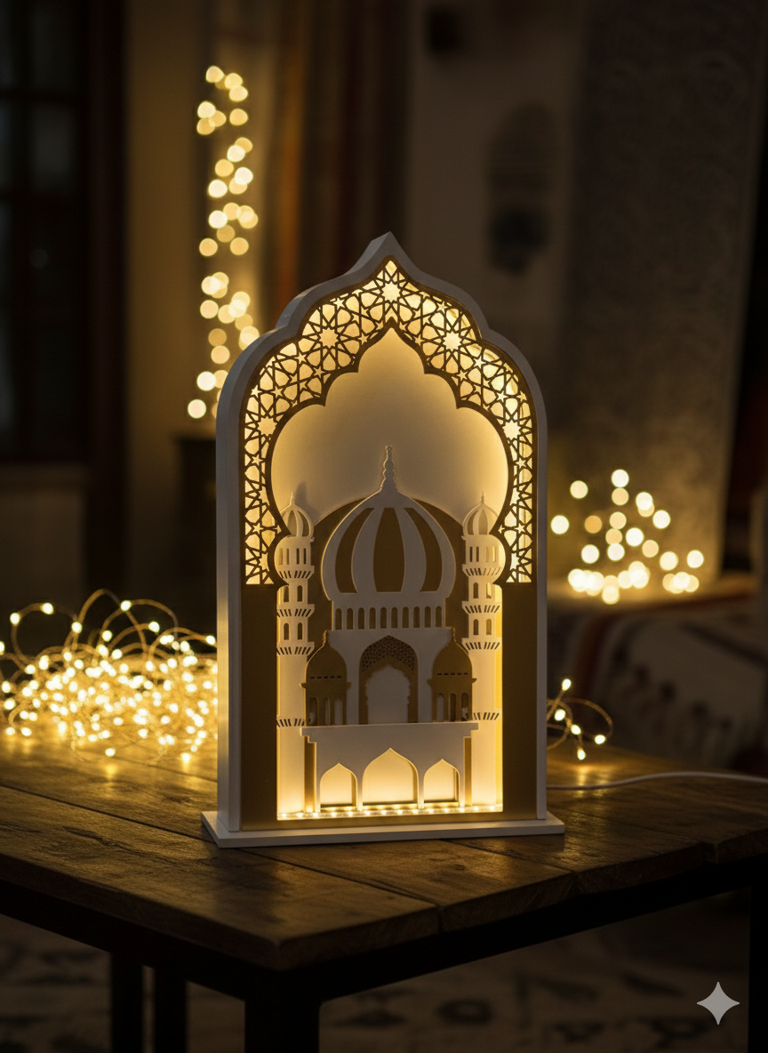 Wooden Fanoos with LED Lights