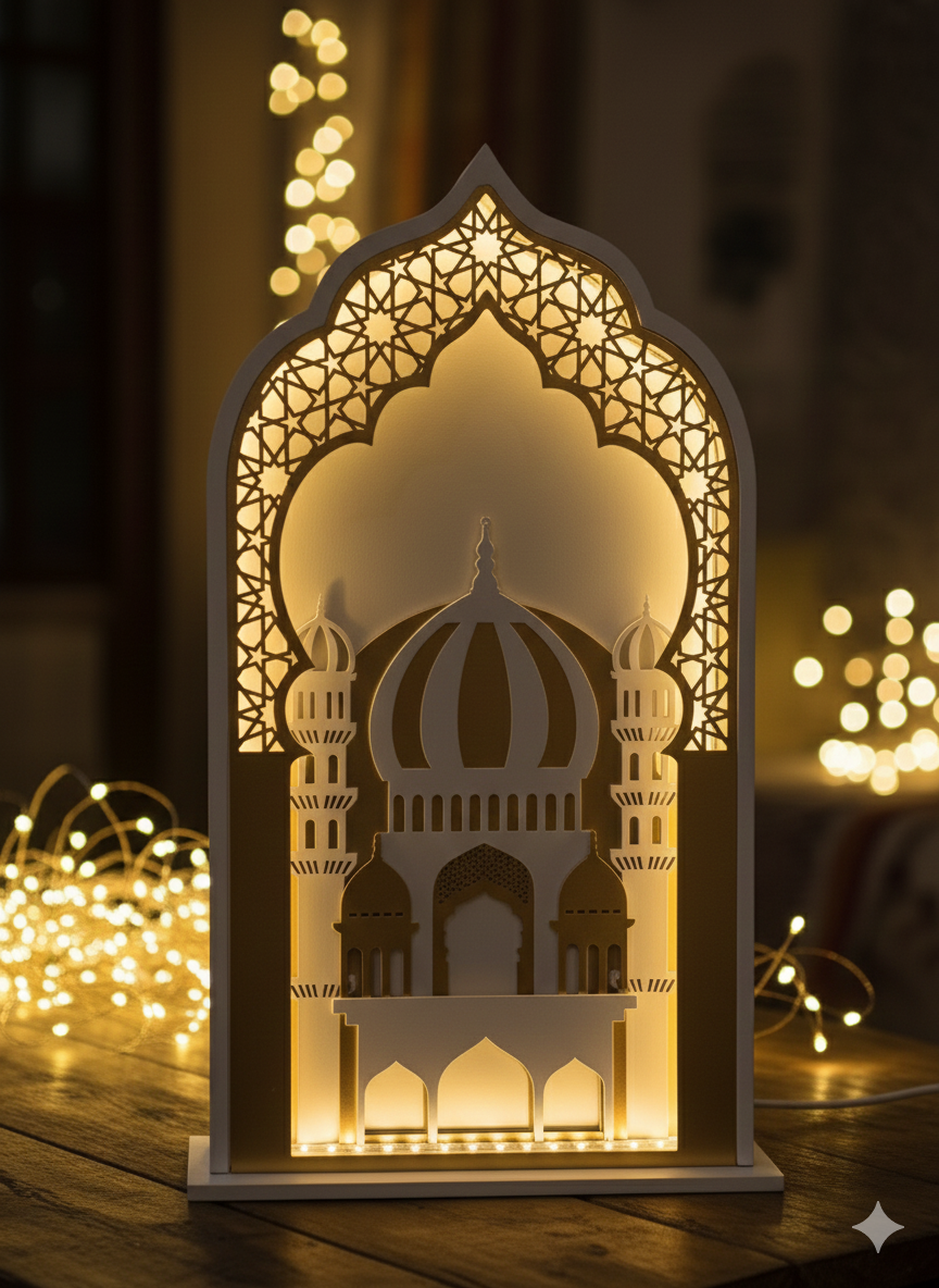 Wooden Fanoos with LED Lights