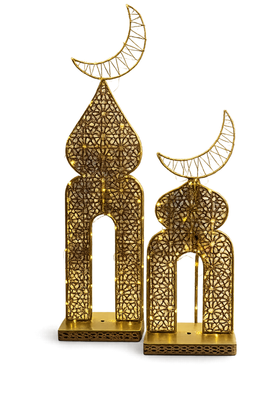 Stand light up with Crescent on Top set of 2