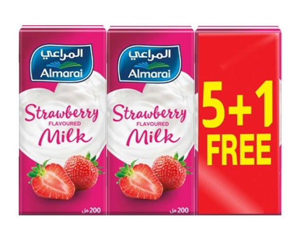 Almarai strawberry and milk pack of 5+1 free