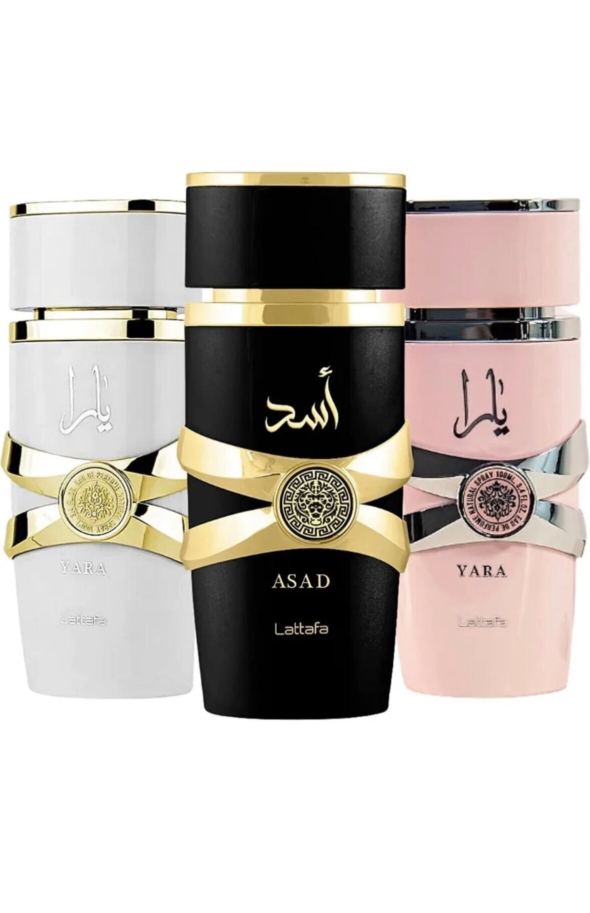 Asad + Yara + Yara Moi Combo Pack EDP Perfume By Lattafa 3.4 Oz Each Super Value