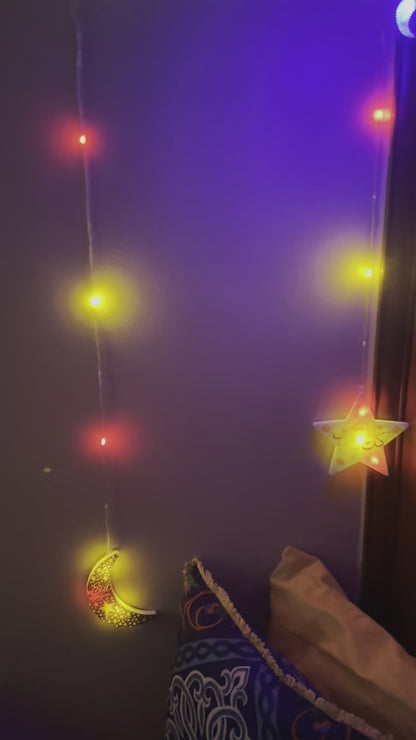 Eid star and moon string light decoration